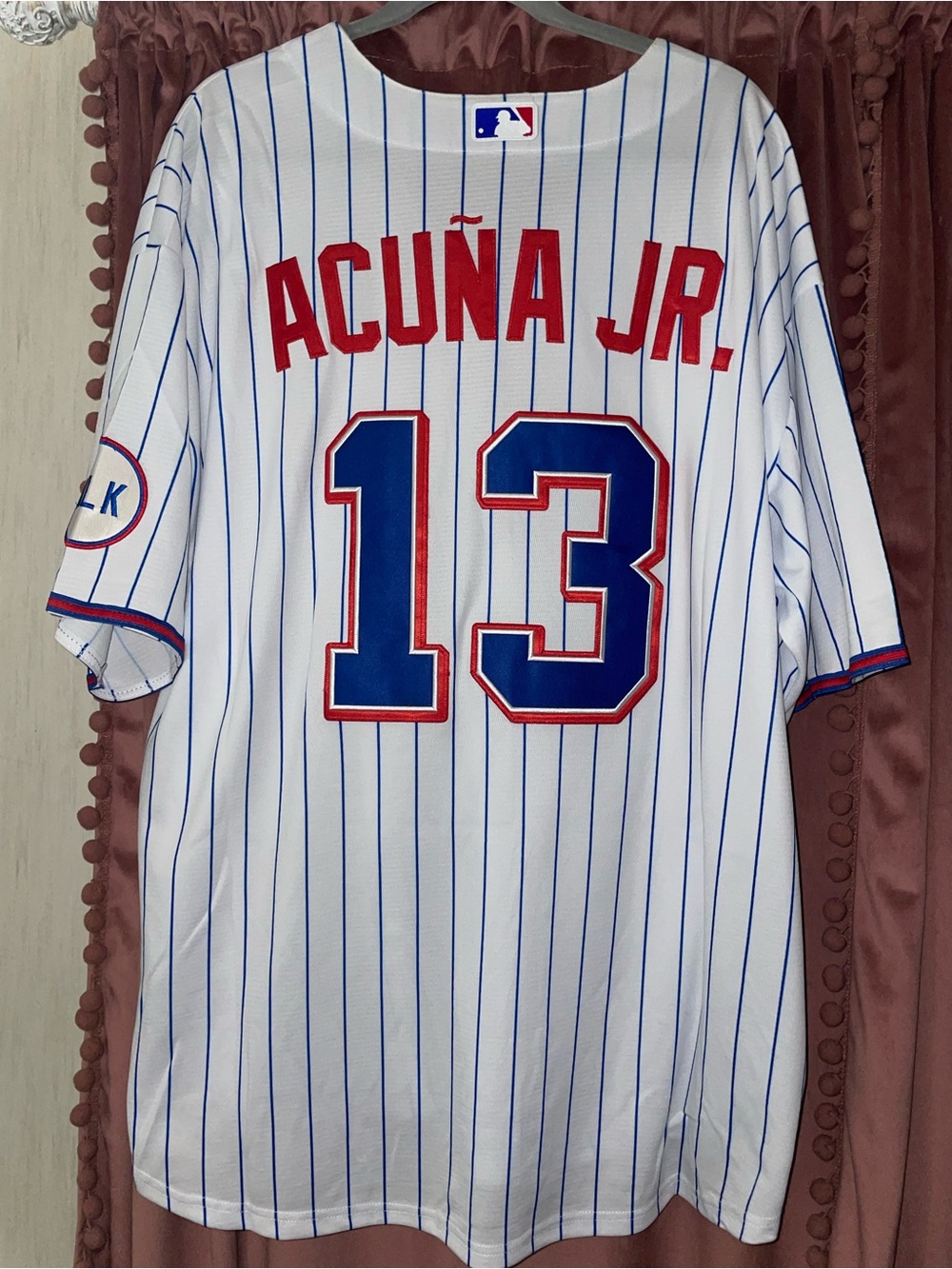 MLB Atlanta Braves White Pinstripe Ronald Acuña Jr. #13 Jersey 3xl